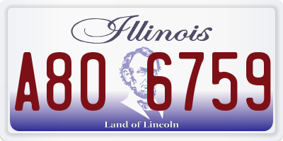 IL license plate A806759