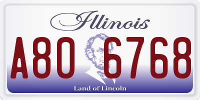 IL license plate A806768