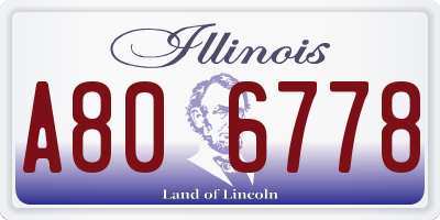 IL license plate A806778