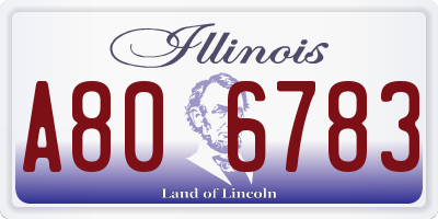 IL license plate A806783
