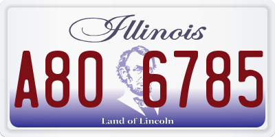 IL license plate A806785