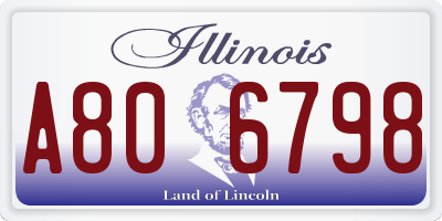 IL license plate A806798