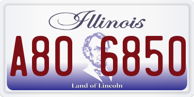 IL license plate A806850