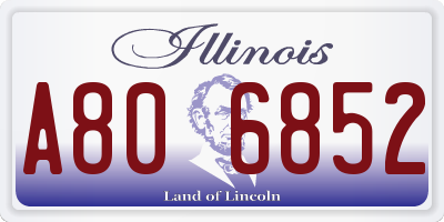 IL license plate A806852