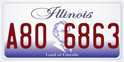 IL license plate A806863