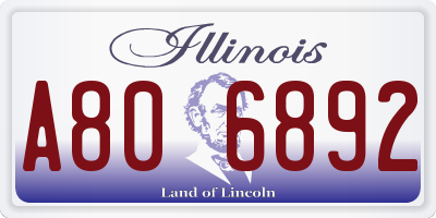 IL license plate A806892