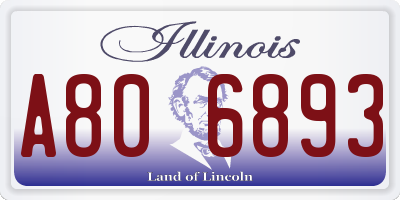 IL license plate A806893