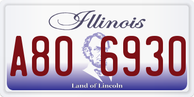 IL license plate A806930