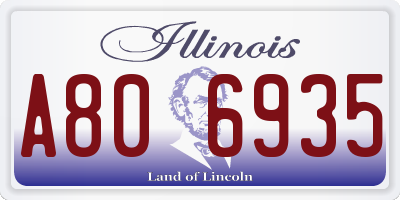 IL license plate A806935