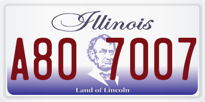 IL license plate A807007