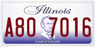 IL license plate A807016