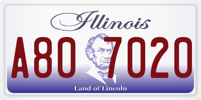 IL license plate A807020