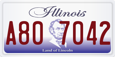 IL license plate A807042