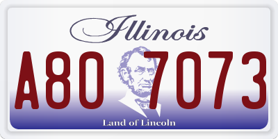 IL license plate A807073