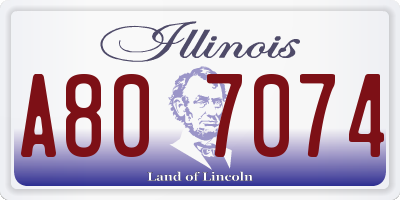 IL license plate A807074