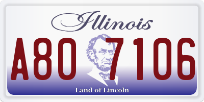 IL license plate A807106