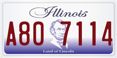 IL license plate A807114