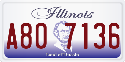 IL license plate A807136