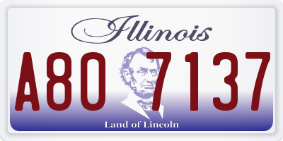 IL license plate A807137