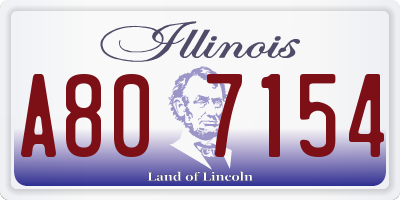 IL license plate A807154