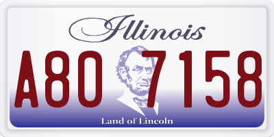 IL license plate A807158
