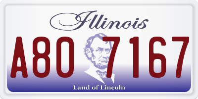 IL license plate A807167