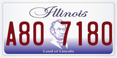IL license plate A807180