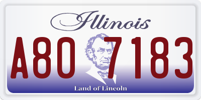 IL license plate A807183