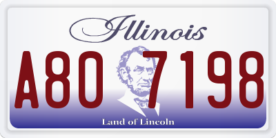 IL license plate A807198