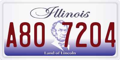 IL license plate A807204