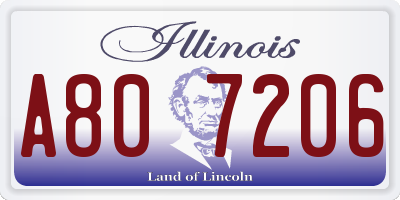 IL license plate A807206