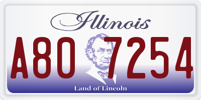IL license plate A807254