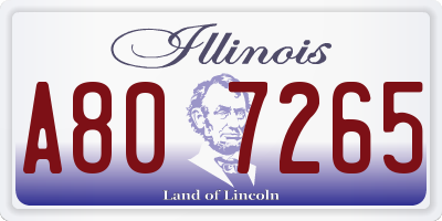 IL license plate A807265