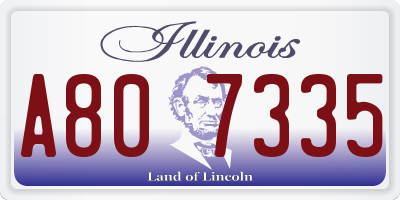 IL license plate A807335