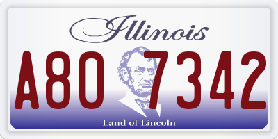 IL license plate A807342
