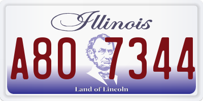 IL license plate A807344