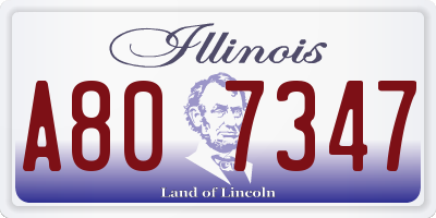 IL license plate A807347