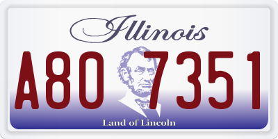 IL license plate A807351