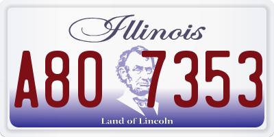 IL license plate A807353
