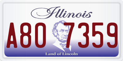 IL license plate A807359