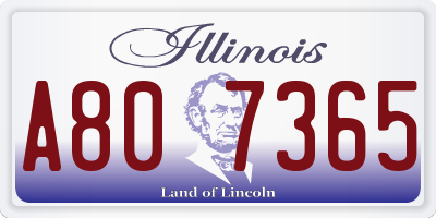 IL license plate A807365