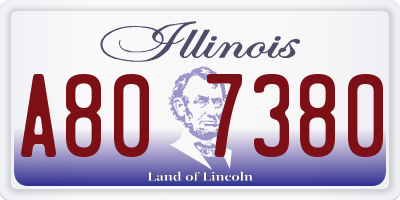 IL license plate A807380