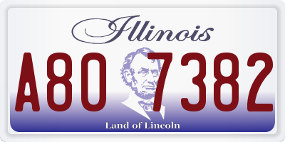 IL license plate A807382