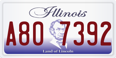 IL license plate A807392