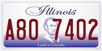 IL license plate A807402