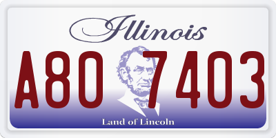 IL license plate A807403