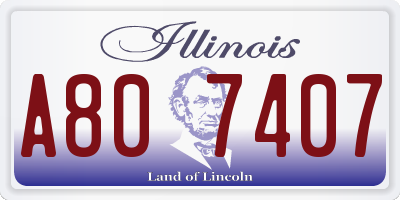 IL license plate A807407