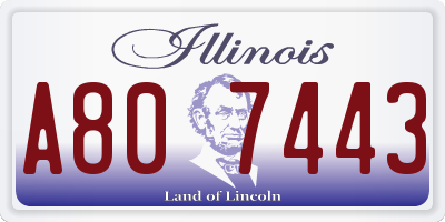IL license plate A807443