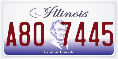 IL license plate A807445