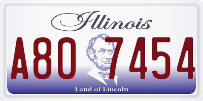 IL license plate A807454